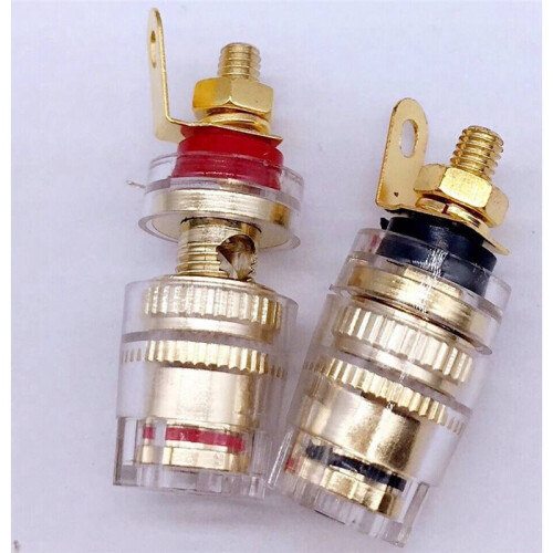 10pcs 4mm Crystal Binding Post Banana Plug Socket Connectors Imitation Gold Plated Audio Post Mounts A 2