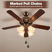 6 Ceiling Fan Pull Chain Set Including Decorative Fan Pull Chain Pendant,Fans Pulls Chains Extension,Connectors