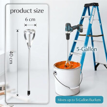 Paint Mixer for Drill,2 Pcs Paint Stirrer for Drill Bits in 1 to 5 Gallon Drums, Paddle Mixer for Mixing (16 Inch)