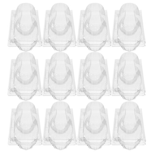 100Pcs Clear Egg Containers 2 Slots Chicken Egg Holder Storage Box Transparent Safe Kitchen Countertop Organizer 1