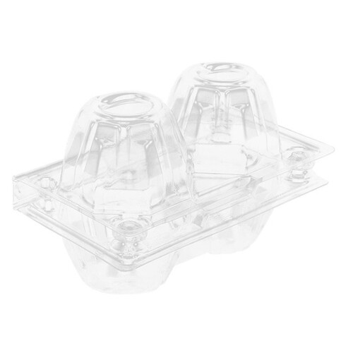 100Pcs Clear Egg Containers 2 Slots Chicken Egg Holder Storage Box Transparent Safe Kitchen Countertop Organizer 2