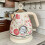 1.7L Retro Electrc Kettle with Temperature Display Boiling Water Auto Power Off Teapot Kitchen Tools EU Plug 2