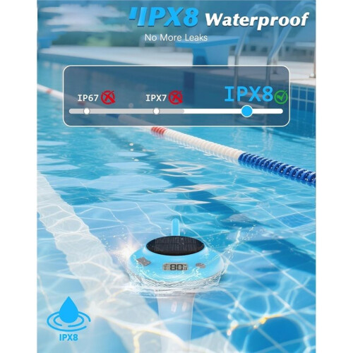 Solar-Powered Floating Digital Wireless Pool Thermometers with Clear Readings, Suitable for Measure Temperatures in Pool 2
