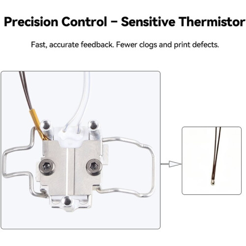 For  Kobra X Hotend Heating Assembly Sensitive Thermistor and Precision Control with Base for Kobra X 3D Printer
