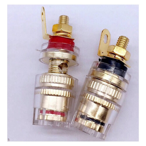 10pcs 4mm Crystal Binding Post Banana Plug Socket Connectors Gold Plated Audio Post Mounts A