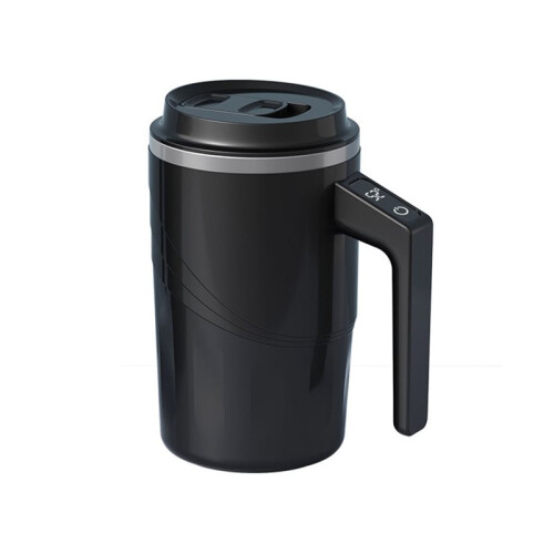 Caneca de Café com Agitação Automática USB Carregável com Display de Temperatura e Tampa À Prova de Derramamento A