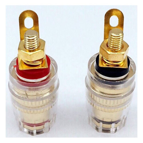 10pcs 4mm Crystal Binding Post Banana Plug Socket Connectors Gold Plated Audio Post Mounts B 1