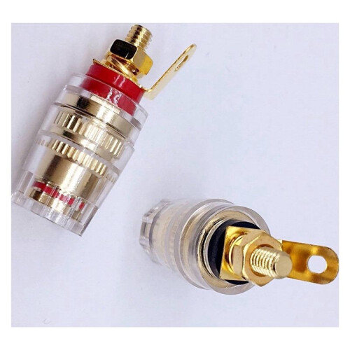 10pcs 4mm Crystal Binding Post Banana Plug Socket Connectors Gold Plated Audio Post Mounts B 2