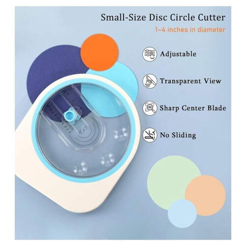 Disc Circle Cutter for Paper Crafts,Cuts 1"-4" Circles Rotary Circle Cutter with 2 Replaceable Blades for Scrapbooking 1