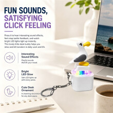 3PCS for Seagull Button Keychain Rechargeable Sound Button Keyboard Clicker Fidget Toy Stress Reducer Noise Maker Gift