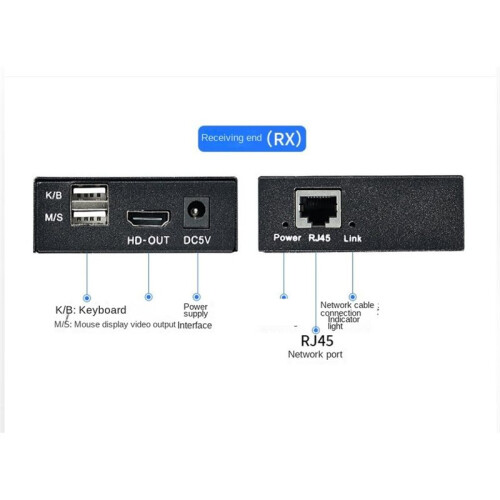 4K 120M -Compatible KVM Extender 120M over RJ45 Ethernet Cat5e/6 -Compatible USB Extender EU PLUG 1