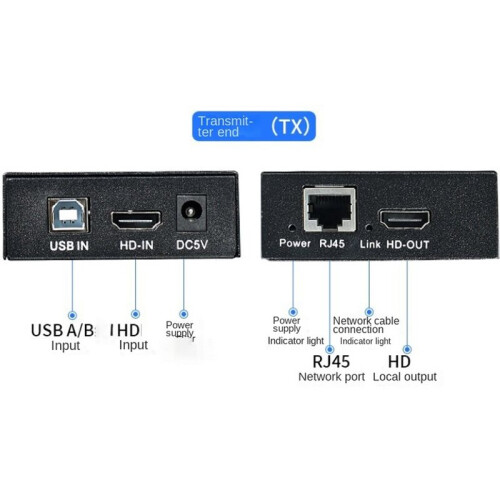 4K 120M -Compatible KVM Extender 120M over RJ45 Ethernet Cat5e/6 -Compatible USB Extender EU PLUG 2
