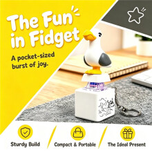 8PCS Seagull Keycap Keychain Luminous Sounding Stress Relief Fidget Toy Electronic Pendant Rechargeable