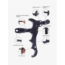 Bow Release 360 Adjustable Four Finger Compound Aluminum Alloy for Outdoor Archery Accessories Hunting Assistance