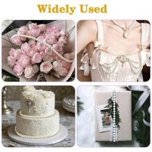 82Ft Faux Pearl Garland,6mm Pearl String Roll for Christmas Tree, Wedding Party, Centerpieces, Flowers, DIY Crafts