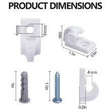 30 Pack Wire Shelf Wall Clips with Screws and Anchors, Plastic Mounting Brackets for Closet Wire Shelving