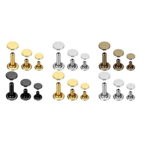 483Pcs Leather Rivets Double Cap Rivet Kit 3 Size with 3 Tools for DIY  Repairs and Decoration 1
