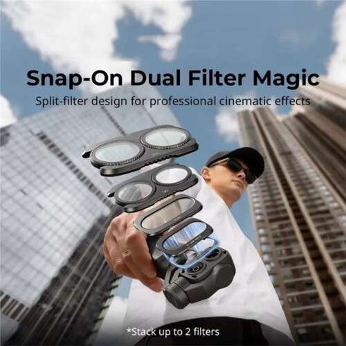 Split Filter Kit 6658 ND16 ND64 ND256 CPL 1/4 Black Diffusion Lens Filters for  Osmo Pocket 4P 6658 Stackable 2