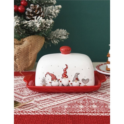 1set Ceramic Butter Dishes with Lids, Suitable for Kitchen Countertops, Cheese Storage Containers, Snack Container 2