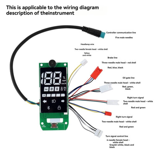 E-Scooter Dashboard Display Compatible with  6 Turn Signal Instrument Panel Screen Display Circuit Board Replace Accessories 2