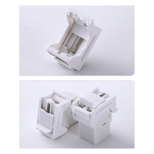 10pcs Category 6 Network Module Unshielded RJ45 Spring Clip Mounting Bracket Computer Stand Network Cabling