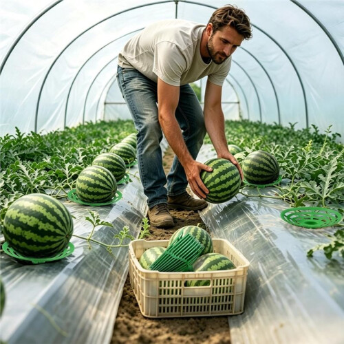 10 Packs Melon Cradles Trellis - Stable Fruit Support Stands to Keep Watermelons,for Raised Beds & Backyard 1