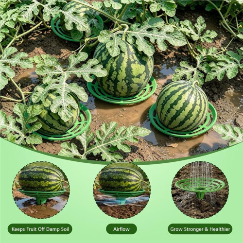 10 Packs Melon Cradles Trellis - Stable Fruit Support Stands to Keep Watermelons,for Raised Beds & Backyard 2