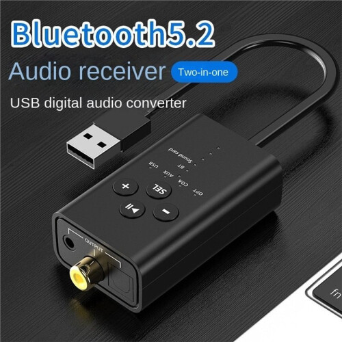 5.2 Audio Receiver Adapter AUX /OpticalFiber /Coaxial USB Wireless Audio Adapter 16 Bit for Audio Amplifier 2