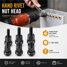 Kit D'Outils de Rivet de Tête 60 Pièce - Pièces de Réparation Automobile M3 -M8 Ensemble Rivnut pour Projets Électriques DIY