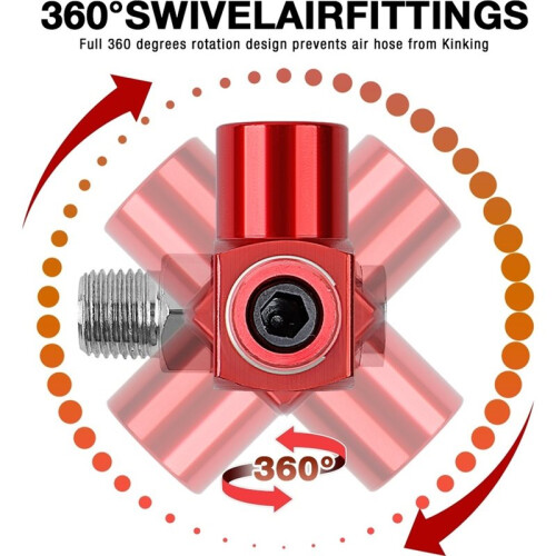 1/4" NPT-Koppling, 360 Svängbar Luftslangkoppling, Hem Luftpipinterface, Luftkompressor Tillbehör, Pipinterface 1
