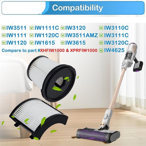Filter Replacement Compatible for  IW4624, IW4625, IW4626 Detect Pro Auto-Empty System Vacuum, Reusable, Plastic 1