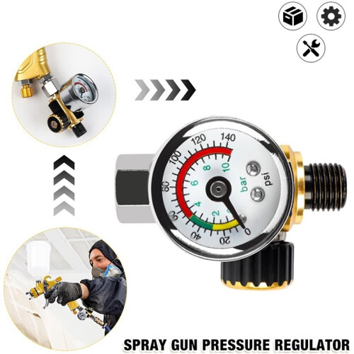 Sprutpistol Tryckventil 1/4" NPT Luftkompressor Tryckreduceringsventil för Hemmet DIY 1