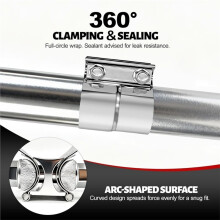 2,5" Auspuffklemme, 2 1/2 Lap Joint Klemme 304 Edelstahl für 2,5" OD Bis 2,64" OD Auspuffrohr, Schalldämpfer (2 Packungen)