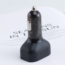 Adaptador de Cargador de Coche USB C Multi Puerto PD 30W 5 en 1 con Pantalla de Voltaje, Adaptador de Encendedor de Cigarrillos para y