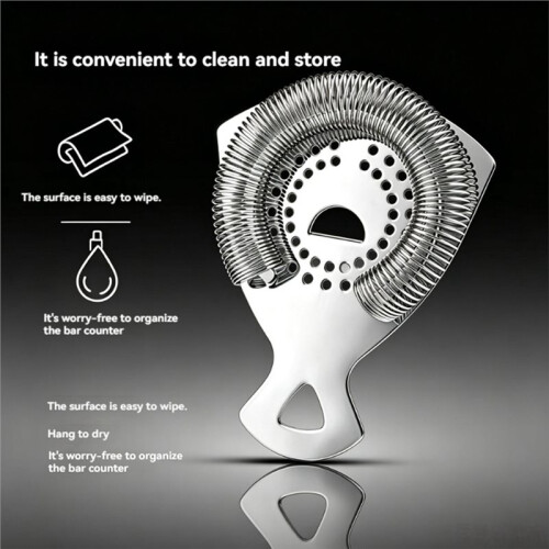 2 PCS Stainless Steel Cocktail Strainer - Bar Shaker Wire Mixed Ice Strainer Bartender Tools & Accessories 1