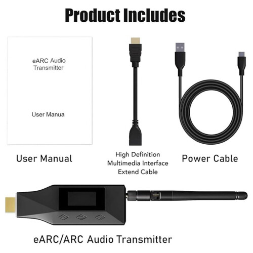 -Compatible EARC ARC to  Transmitter,Audio Extractor Converter, Sync Connect 2 Devices, CEC Volume Control 2