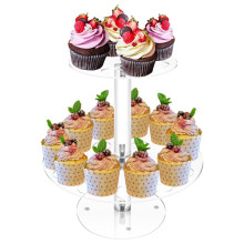 Soporte de Cono de Helado Acrílico de 2 Niveles Estable para Conos de Waffle, Rollos de Sushi en Bodas, Fiestas y Catering