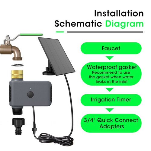 WiFi Water Timer with Solar Panel Intelligent Sprinkler 1 Zone Hose Timer App Control Automatic Drip Irrigation Function 1