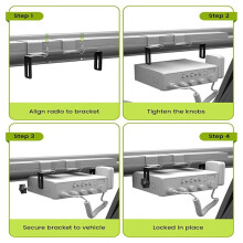 CB Radio Mount Bracket with Knobs Universal Mount for CB Radios- Adajustable 6" to 10" Width Car CB Mount Accessory