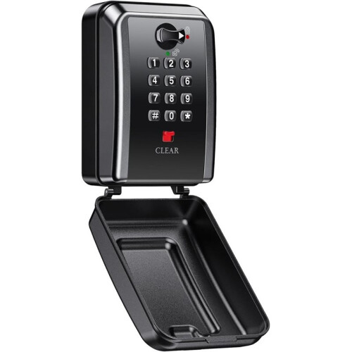 Wall-Mounted Key Lock Box,12 Digit Combination Lock Box for Keys with Code,Large Capacity &  Outdoor Lockbox 1