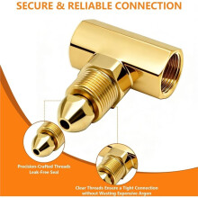 Argon Inert Gas Y Adaptor T-92 Connect 2 Regulators to 1 Bottle Tig Welding for Argon/Helium/Nitrogen, CGA 580