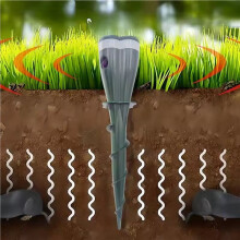 5X Solar Powered Waterproof Spiral Mole Repellent Ultrasonic Rodent/Snake/Bird Animal Repellent for Farm Courtyards