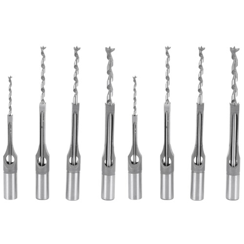 8Pcs Woodworking Square Hole Drill Bits Wood Mortising Chisel Set Mortise Chisel Bit Kits Woodworking Hole Saw Sets