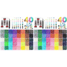 40 Colors Resin Jelly Rhinestones for Bedazzling, 3mm 64000 Pcs Flatback Gems for Crafts,DIY Projects