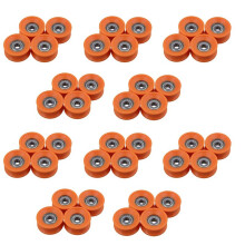40Pcs 6X30X13mm Plastic Coated Sealed Bearings Steel 606Z Deep U Guide Pulley Rail Rolling Bearing Wheel