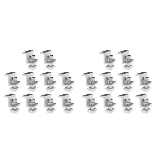20x Solar Panel Adjustable Bracket Clamp PV Bracket Mounting Clip Solar End Clamp 35mm for Fixing Solar Panel