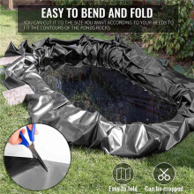 2st 7x10 Ft Pond Liner, HDPE-Tjocklek Fish Pond Liners för Utomhusdammar, Pond Liner för Waterfall, Fish Svart
