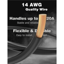 5X SAE Extension Cord for  Genius Battery Chargers,14AWG Heavy Duty SAE Connector Cable, 20A Fuse Waterproof Plug