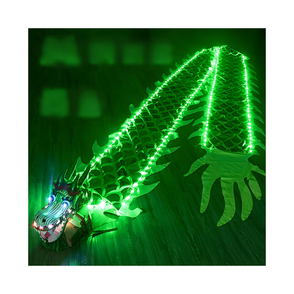 Photos - Fancy Dress 3Meters LED Glowing Dragon Poi With Dragon Head Chinese Dragon Dance Outdoor Fitness Juggling LED Dragon Stream Prop(green)