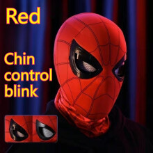 (D) Halloween Spider Man Headset, Eye Movement and Non Movement, Touch Mask, Electric Light Mask, Toy Gift